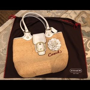 100% Authentic Coach Bleecker Straw Tote